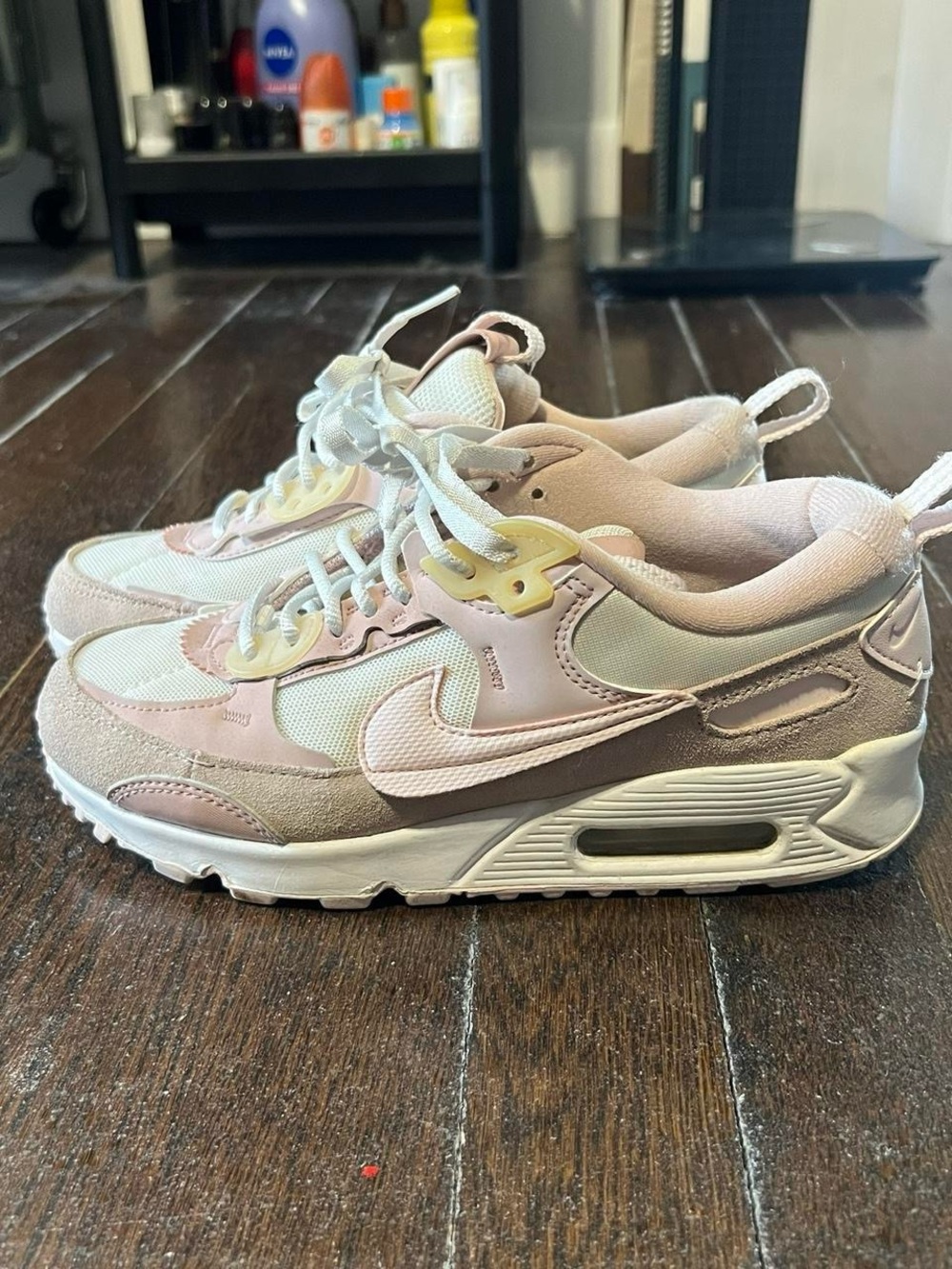 Nike Women’s Air Max 90s Futura Sneakers - Summit White and Pink